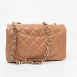 CHANEL Handbag 21P Caramel Lambskin Quilted Mini Rectangular Single Flap LGHW - Redeluxe