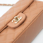 CHANEL Handbag 21P Caramel Lambskin Quilted Mini Rectangular Single Flap LGHW - Redeluxe