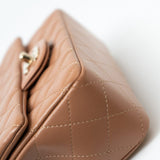 CHANEL Handbag 21P Caramel Lambskin Quilted Mini Rectangular Single Flap LGHW - Redeluxe