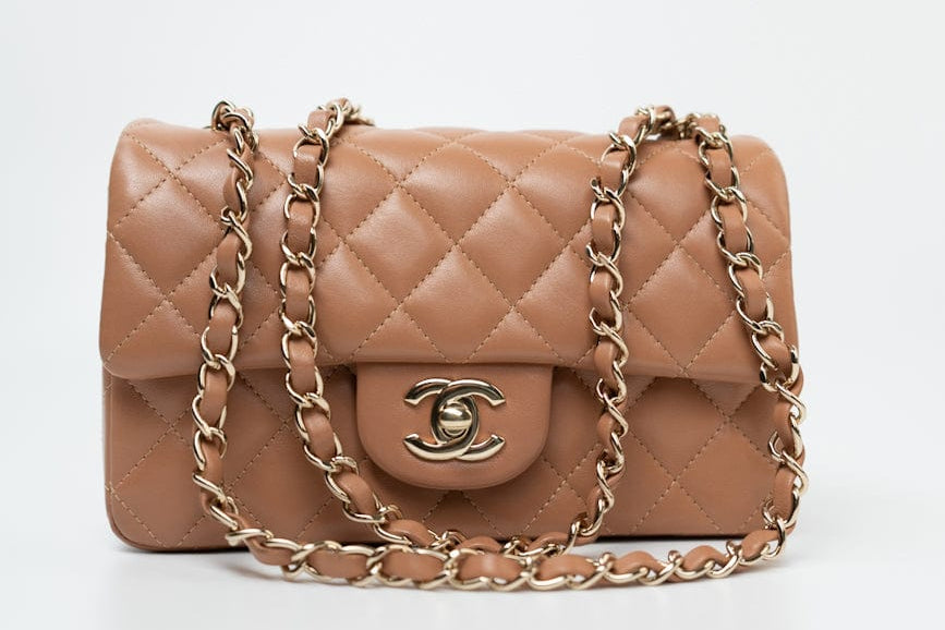 CHANEL Handbag 21P Caramel Lambskin Quilted Mini Rectangular Single Flap LGHW - Redeluxe