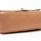 CHANEL Handbag 21P Caramel Lambskin Quilted Mini Rectangular Single Flap LGHW - Redeluxe