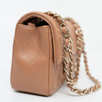 CHANEL Handbag 21P Caramel Lambskin Quilted Mini Rectangular Single Flap LGHW - Redeluxe
