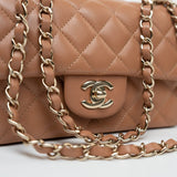 CHANEL Handbag 21P Caramel Lambskin Quilted Mini Rectangular Single Flap LGHW - Redeluxe