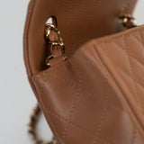 CHANEL Handbag 21P Caramel Lambskin Quilted Mini Rectangular Single Flap LGHW - Redeluxe