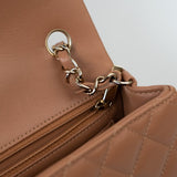 CHANEL Handbag 21P Caramel Lambskin Quilted Mini Rectangular Single Flap LGHW - Redeluxe