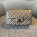 CHANEL Handbag 21P GOLD METALLIC CAVIAR QUILTED MINI RECTANGULAR SINGLE FLAP LIGHT GOLD HARDWARE - Redeluxe
