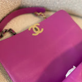 CHANEL Handbag 21P Magenta Lambskin Quilted 19 Flap Large Mixed Hardware - Redeluxe