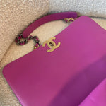 CHANEL Handbag 21P Magenta Lambskin Quilted 19 Flap Large Mixed Hardware - Redeluxe