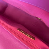 CHANEL Handbag 21P Magenta Lambskin Quilted 19 Flap Large Mixed Hardware - Redeluxe