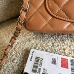 CHANEL Handbag 21P Mini Rectangular Caramel Lambskin Quilted Flap LGHW - Redeluxe