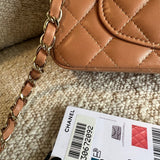 CHANEL Handbag 21P Mini Rectangular Caramel Lambskin Quilted Flap LGHW - Redeluxe