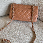 CHANEL Handbag 21P Mini Rectangular Caramel Lambskin Quilted Flap LGHW - Redeluxe