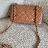 CHANEL Handbag 21P Mini Rectangular Caramel Lambskin Quilted Flap LGHW - Redeluxe
