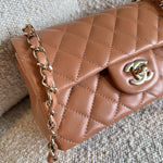 CHANEL Handbag 21P Mini Rectangular Caramel Lambskin Quilted Flap LGHW - Redeluxe
