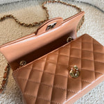 CHANEL Handbag 21P Mini Rectangular Caramel Lambskin Quilted Flap LGHW - Redeluxe