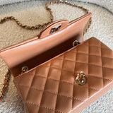CHANEL Handbag 21P Mini Rectangular Caramel Lambskin Quilted Flap LGHW - Redeluxe