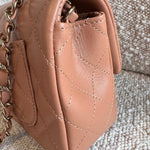 CHANEL Handbag 21P Mini Rectangular Caramel Lambskin Quilted Flap LGHW - Redeluxe