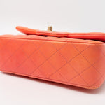 CHANEL Handbag 21P Mini Top Handle Orange Ombre Lambskin Quilted Aged Gold Hardware - Redeluxe