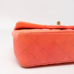 CHANEL Handbag 21P Mini Top Handle Orange Ombre Lambskin Quilted Aged Gold Hardware - Redeluxe