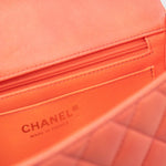 CHANEL Handbag 21P Mini Top Handle Orange Ombre Lambskin Quilted Aged Gold Hardware - Redeluxe