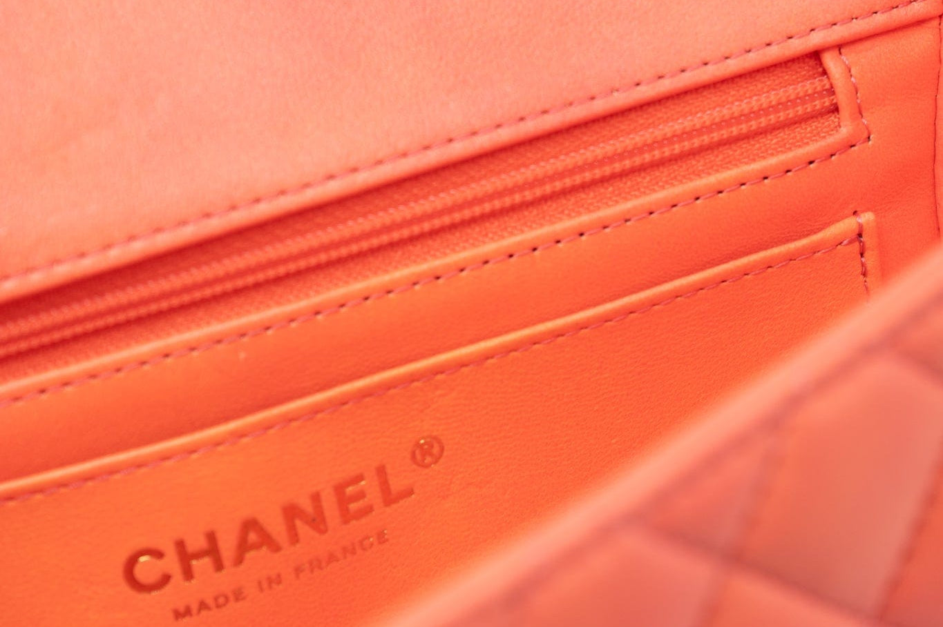 CHANEL Handbag 21P Mini Top Handle Orange Ombre Lambskin Quilted Aged Gold Hardware - Redeluxe
