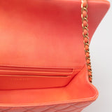 CHANEL Handbag 21P Mini Top Handle Orange Ombre Lambskin Quilted Aged Gold Hardware - Redeluxe