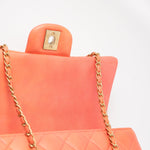 CHANEL Handbag 21P Mini Top Handle Orange Ombre Lambskin Quilted Aged Gold Hardware - Redeluxe