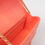 CHANEL Handbag 21P Mini Top Handle Orange Ombre Lambskin Quilted Aged Gold Hardware - Redeluxe