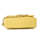 CHANEL Handbag 21P Yellow Caviar Quilted Classic Flap Small Light Gold Hardware - Redeluxe