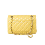 CHANEL Handbag 21P Yellow Caviar Quilted Classic Flap Small Light Gold Hardware - Redeluxe