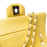 CHANEL Handbag 21P Yellow Caviar Quilted Classic Flap Small Light Gold Hardware - Redeluxe