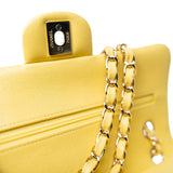 CHANEL Handbag 21P Yellow Caviar Quilted Classic Flap Small Light Gold Hardware - Redeluxe