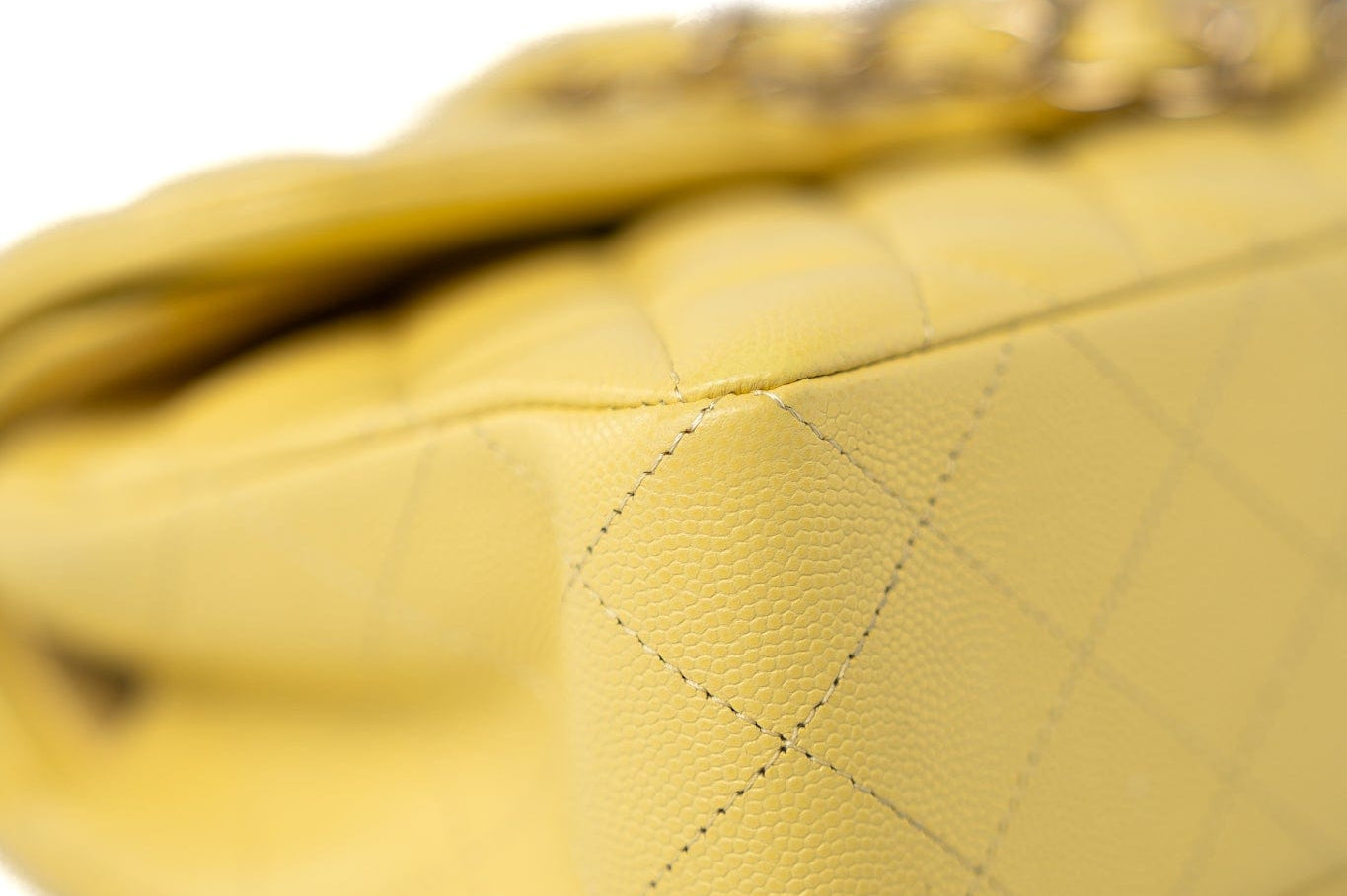 CHANEL Handbag 21P Yellow Caviar Quilted Classic Flap Small Light Gold Hardware - Redeluxe