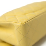 CHANEL Handbag 21P Yellow Caviar Quilted Classic Flap Small Light Gold Hardware - Redeluxe