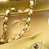 CHANEL Handbag 21P Yellow Caviar Quilted Classic Flap Small Light Gold Hardware - Redeluxe