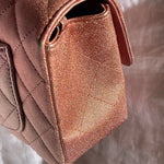 CHANEL Handbag 21S Chanel Metallic Rose Gold Calfskin Quilted Mini Rectangular Single Flap LGHW - Redeluxe
