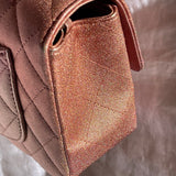 CHANEL Handbag 21S Chanel Metallic Rose Gold Calfskin Quilted Mini Rectangular Single Flap LGHW - Redeluxe