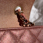 CHANEL Handbag 21S Chanel Metallic Rose Gold Calfskin Quilted Mini Rectangular Single Flap LGHW - Redeluxe