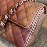 CHANEL Handbag 21S Chanel Metallic Rose Gold Calfskin Quilted Mini Rectangular Single Flap LGHW - Redeluxe