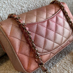 CHANEL Handbag 21S Chanel Metallic Rose Gold Calfskin Quilted Mini Rectangular Single Flap LGHW - Redeluxe