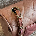 CHANEL Handbag 21S Chanel Metallic Rose Gold Calfskin Quilted Mini Rectangular Single Flap LGHW - Redeluxe