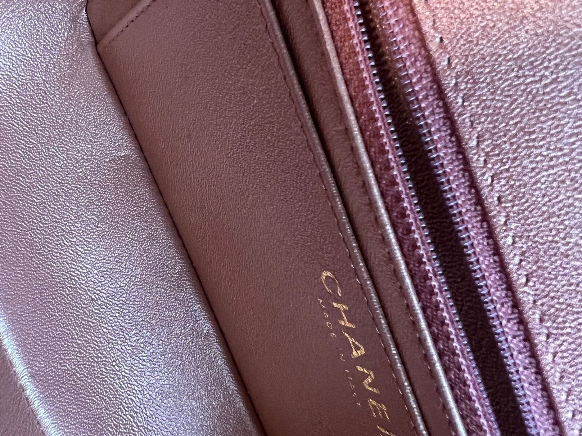 CHANEL Handbag 21S Chanel Metallic Rose Gold Calfskin Quilted Mini Rectangular Single Flap LGHW - Redeluxe