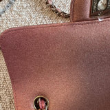 CHANEL Handbag 21S Chanel Metallic Rose Gold Calfskin Quilted Mini Rectangular Single Flap LGHW - Redeluxe