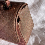 CHANEL Handbag 21S Chanel Metallic Rose Gold Calfskin Quilted Mini Rectangular Single Flap LGHW - Redeluxe