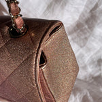 CHANEL Handbag 21S Chanel Metallic Rose Gold Calfskin Quilted Mini Rectangular Single Flap LGHW - Redeluxe