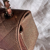 CHANEL Handbag 21S Chanel Metallic Rose Gold Calfskin Quilted Mini Rectangular Single Flap LGHW - Redeluxe