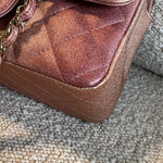 CHANEL Handbag 21S Chanel Metallic Rose Gold Calfskin Quilted Mini Rectangular Single Flap LGHW - Redeluxe