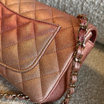 CHANEL Handbag 21S Chanel Metallic Rose Gold Calfskin Quilted Mini Rectangular Single Flap LGHW - Redeluxe