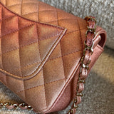 CHANEL Handbag 21S Chanel Metallic Rose Gold Calfskin Quilted Mini Rectangular Single Flap LGHW - Redeluxe