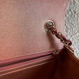 CHANEL Handbag 21S Chanel Metallic Rose Gold Calfskin Quilted Mini Rectangular Single Flap LGHW - Redeluxe